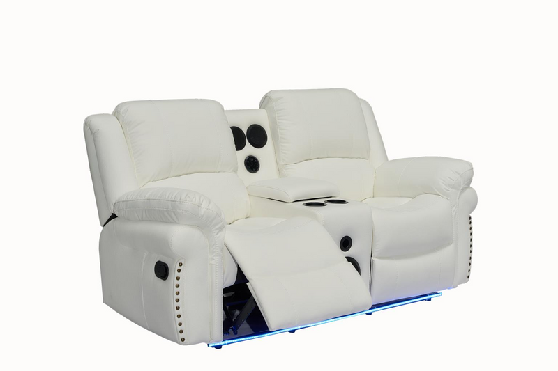 Cesar White Reclining Living Room Set