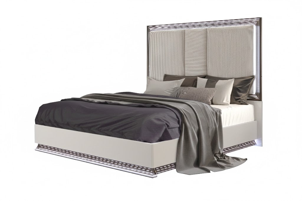 Dalal White King Bed