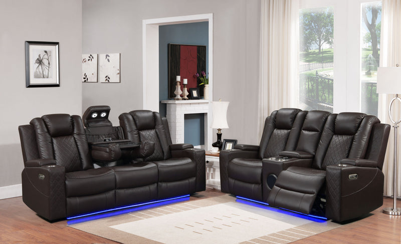 Dearborn Brown Power Reclining Living Room Set