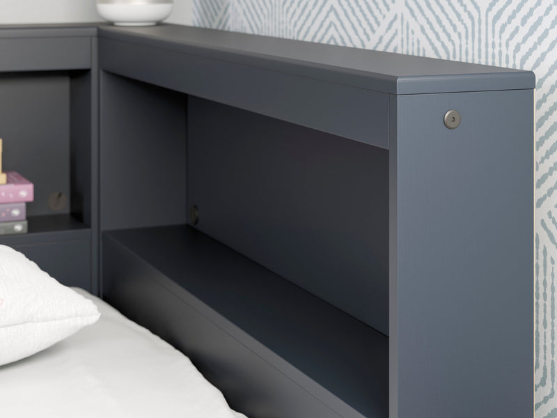 Simmenfort Navy Blue Youth Bookcase Corner Storage Bedroom Set from Ashley - Lara Furniture