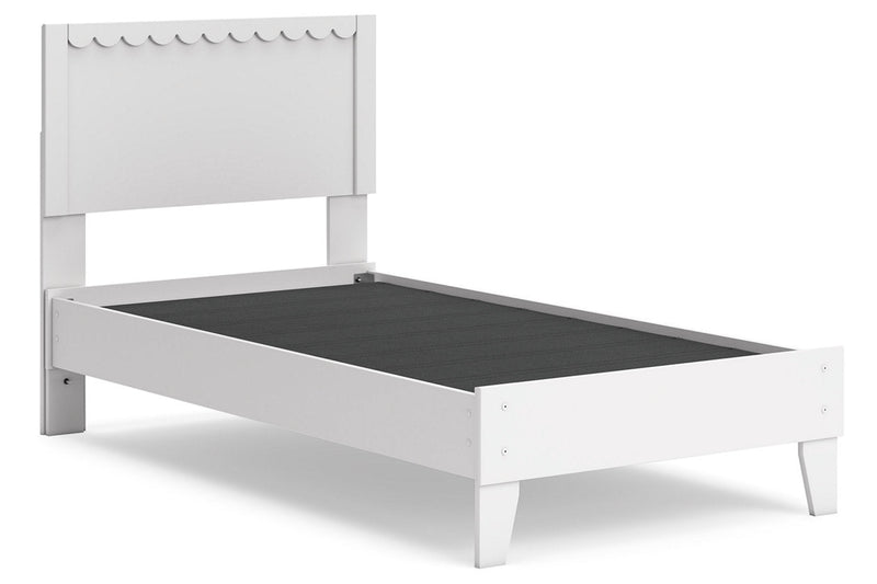 Hallityn White Twin Panel Platform Bed from Ashley - Lara Furniture