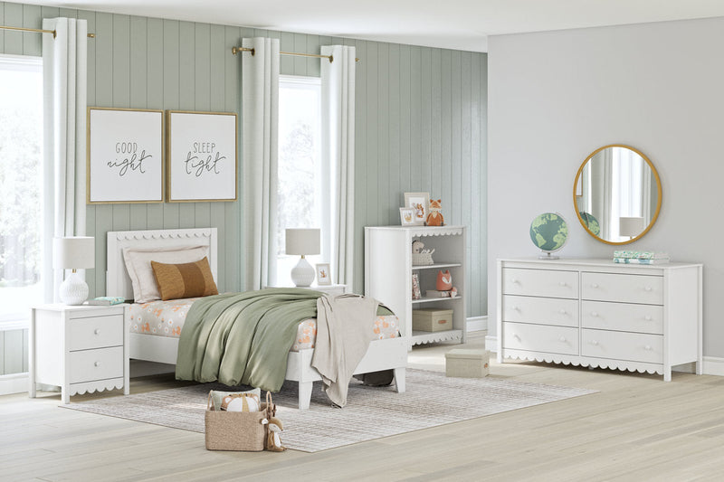 Hallityn White Twin Panel Platform Bed from Ashley - Lara Furniture
