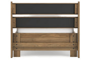 Deanlow Honey Twin Platform Panel Bed from Ashley - Lara Furniture