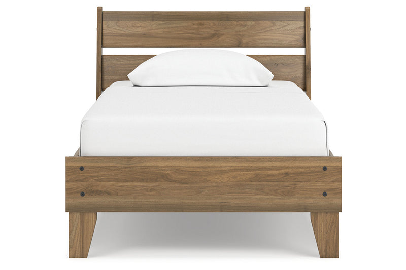 Deanlow Honey Twin Platform Panel Bed from Ashley - Lara Furniture