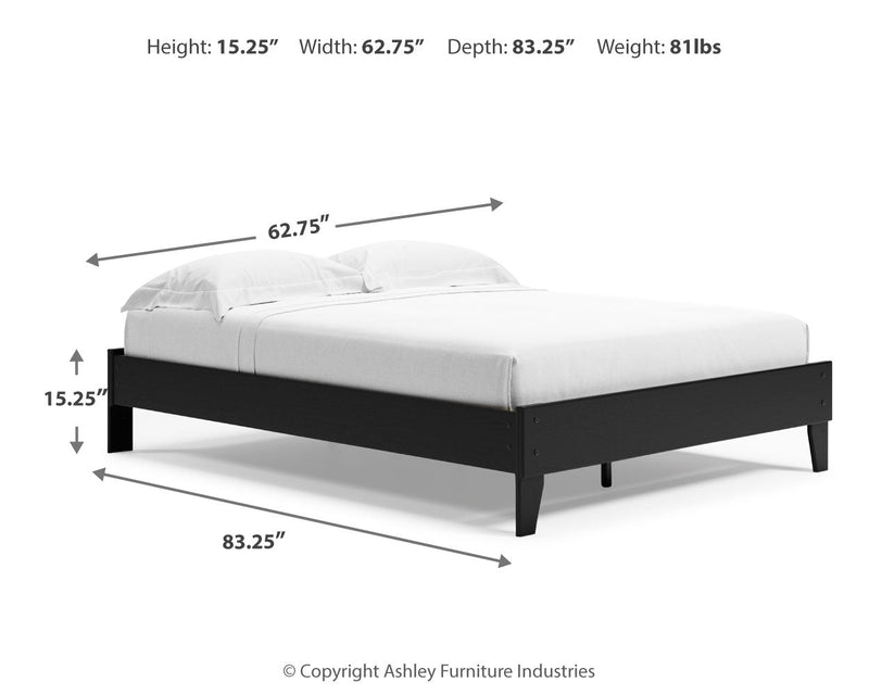 Finch Black Queen Panel Platform Bed with Dresser and Nightstand from Ashley - Lara Furniture