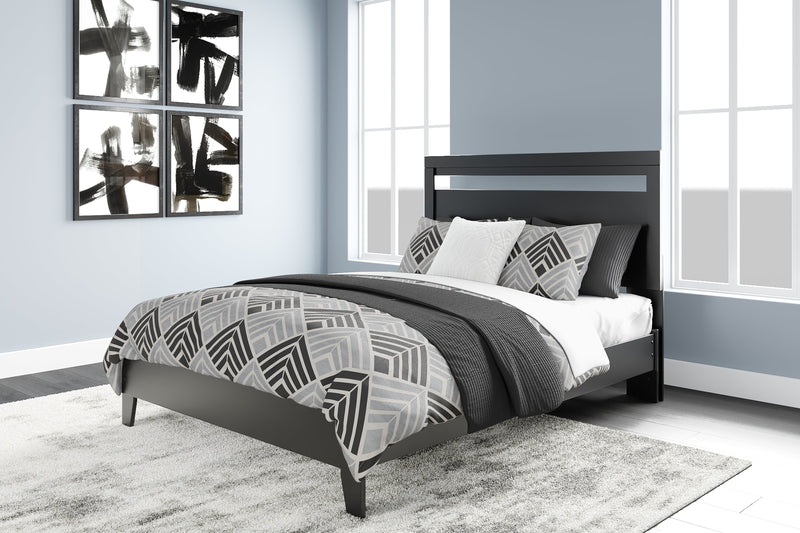 Finch Black Queen Panel Platform Bed with Dresser and Nightstand from Ashley - Lara Furniture