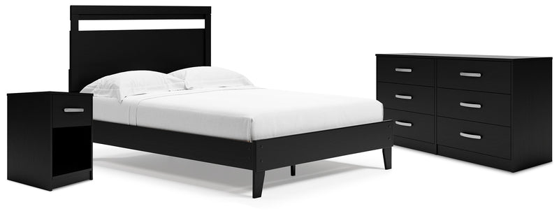 Finch Black Queen Panel Platform Bed with Dresser and Nightstand from Ashley - Lara Furniture