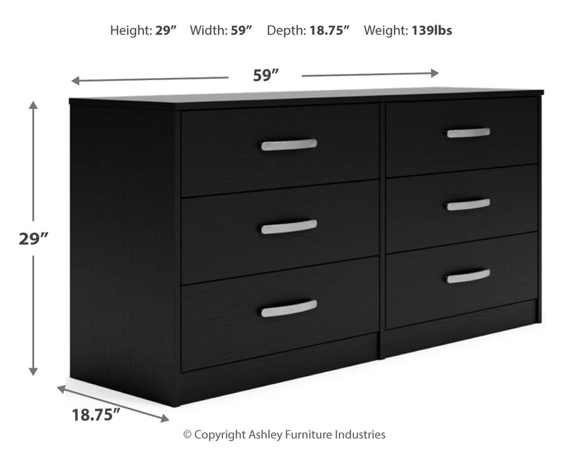 Finch Black Queen Panel Platform Bed with Dresser and Nightstand from Ashley - Lara Furniture