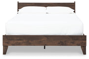 Calverson Mocha Queen Panel Platform Bed with Dresser and Nightstand from Ashley - Lara Furniture