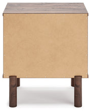Calverson Mocha Queen Panel Platform Bed with Dresser and Nightstand from Ashley - Lara Furniture
