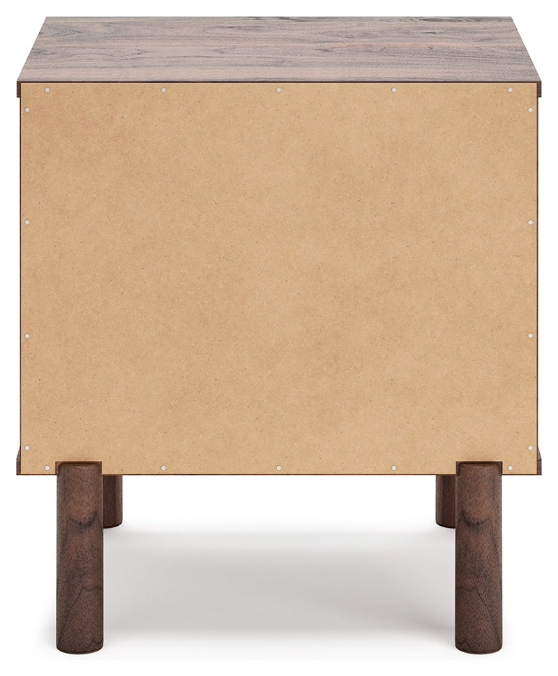 Calverson Mocha Queen Panel Platform Bed with Dresser and Nightstand from Ashley - Lara Furniture
