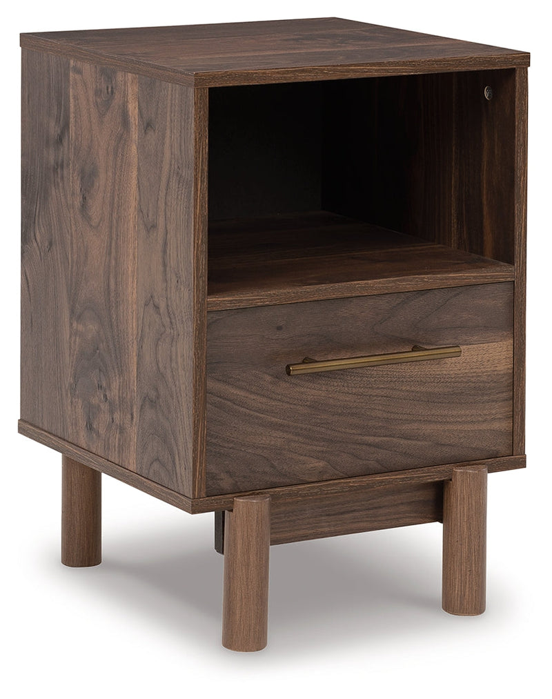 Calverson Mocha Queen Panel Platform Bed with Dresser and Nightstand from Ashley - Lara Furniture