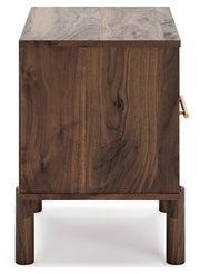 Calverson Mocha Queen Panel Platform Bed with Dresser and Nightstand from Ashley - Lara Furniture