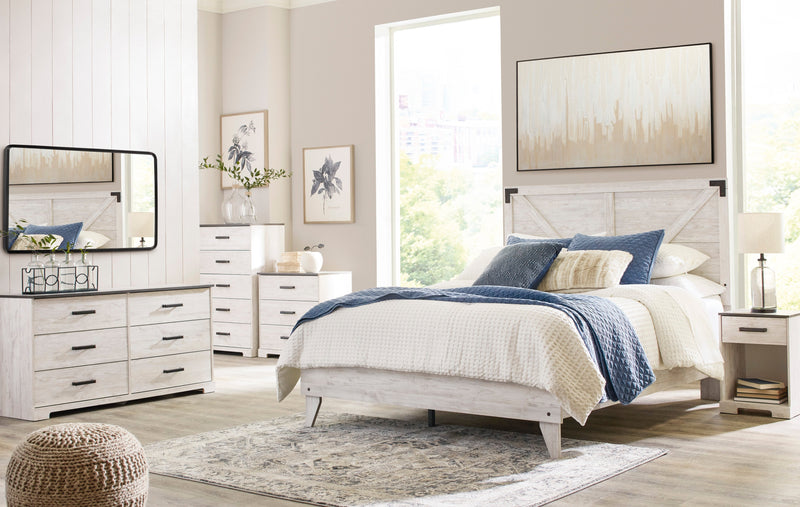 Shawburn Whitewash and Charcoal Gray Platform Bedroom Set from Ashley - Lara Furniture