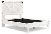 Shawburn White/Dark Charcoal Gray Full Crossbuck Panel Platform Bed from Ashley - Lara Furniture