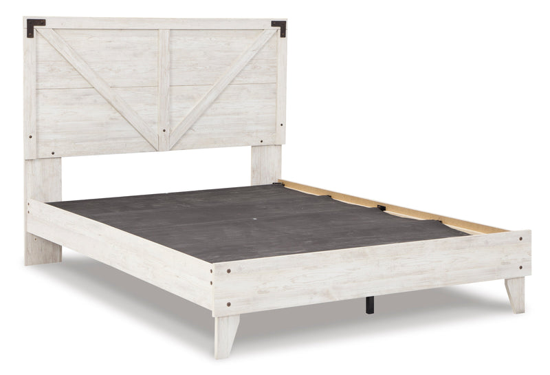 Shawburn Whitewash and Charcoal Gray Platform Bedroom Set from Ashley - Lara Furniture