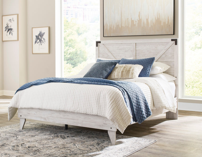Shawburn Whitewash and Charcoal Gray Platform Bedroom Set from Ashley - Lara Furniture
