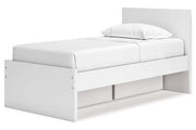 Onita White Twin Panel Platform Bed with 1 Side Storage from Ashley - Lara Furniture