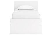 Onita White Twin Panel Platform Bed with 1 Side Storage from Ashley - Lara Furniture