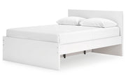Onita White Queen Platform Bed with 1 Side Storage - Lara FurnitureQueen Bed