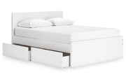Onita White Queen Platform Bed with 1 Side Storage - Lara FurnitureQueen Bed