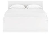 Onita White Queen Platform Bed with 1 Side Storage - Lara FurnitureQueen Bed