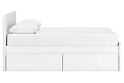 Onita White Queen Platform Bed with 1 Side Storage - Lara FurnitureQueen Bed