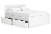 Onita White Queen Platform Bed with 2 Side Storage - Lara FurnitureQueen Bed