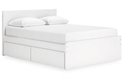 Onita White Queen Platform Bed with 2 Side Storage - Lara FurnitureQueen Bed