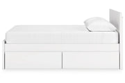 Onita White Queen Platform Bed with 2 Side Storage - Lara FurnitureQueen Bed