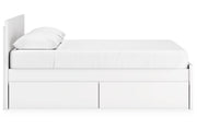 Onita White Queen Platform Bed with 2 Side Storage - Lara FurnitureQueen Bed