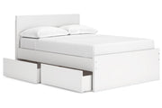 Onita White Full Panel Platform Bed with 1 Side Storage from Ashley - Lara Furniture
