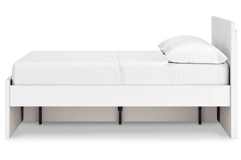 Onita White Full Panel Platform Bed with 1 Side Storage from Ashley - Lara Furniture