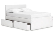 Onita White Full Panel Platform Bed with 2 Side Storage from Ashley - Lara Furniture