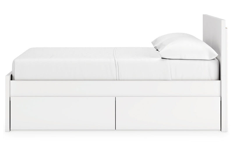 Onita White Full Panel Platform Bed with 2 Side Storage from Ashley - Lara Furniture