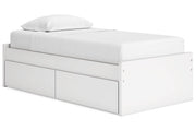 Onita White Twin Platform Bed with 1 Side Storage from Ashley - Lara Furniture