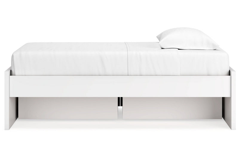 Onita White Twin Platform Bed with 1 Side Storage from Ashley - Lara Furniture