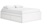 Onita White Queen Platform Bed with 2 Side Storage from Ashley - Lara Furniture