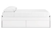 Onita White Queen Platform Bed with 2 Side Storage from Ashley - Lara Furniture