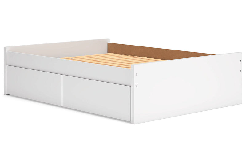 Onita White Full Platform Bed with 1 Side Storage from Ashley - Lara Furniture