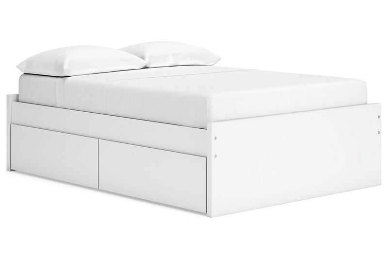 Onita White Full Platform Bed with 1 Side Storage from Ashley - Lara Furniture