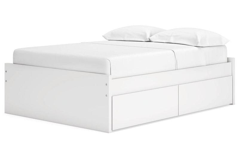 Onita White Full Platform Bed with 2 Side Storage from Ashley - Lara Furniture