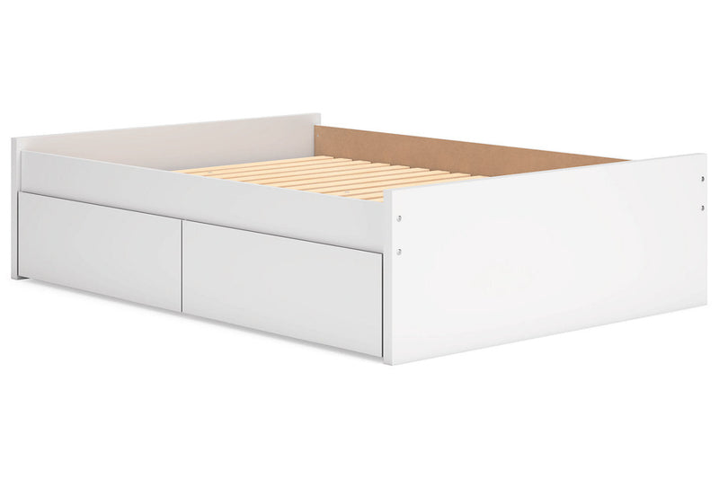 Onita White Full Platform Bed with 2 Side Storage from Ashley - Lara Furniture