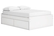 Onita White Full Platform Bed with 2 Side Storage from Ashley - Lara Furniture
