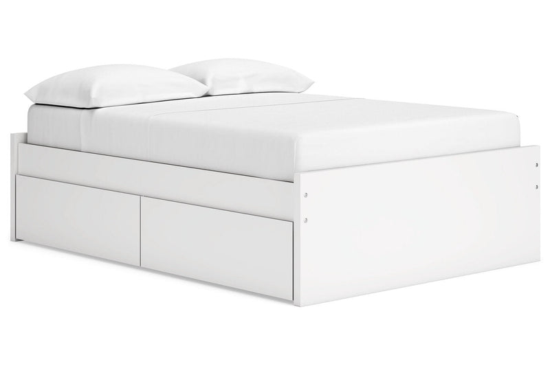 Onita White Full Platform Bed with 2 Side Storage from Ashley - Lara Furniture