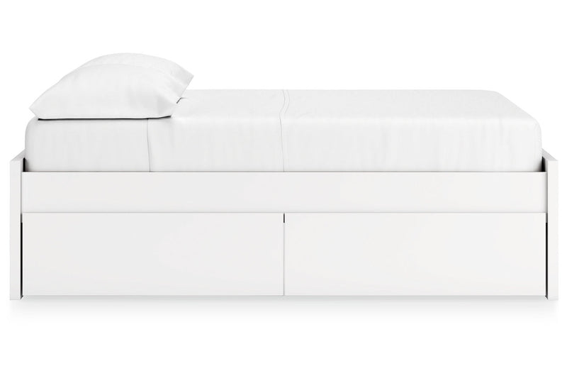 Onita White Full Platform Bed with 2 Side Storage from Ashley - Lara Furniture