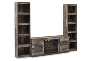 Derekson Multi Gray 3-Piece Entertainment Center with Electric Fireplace -  Ashley - Lara Furniture