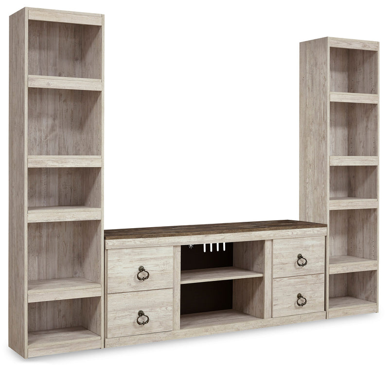 Willowton Whitewash 3-Piece Entertainment Center -  Ashley - Lara Furniture