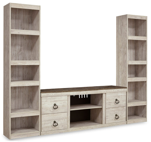 Willowton Whitewash 3-Piece Entertainment Center -  Ashley - Lara Furniture
