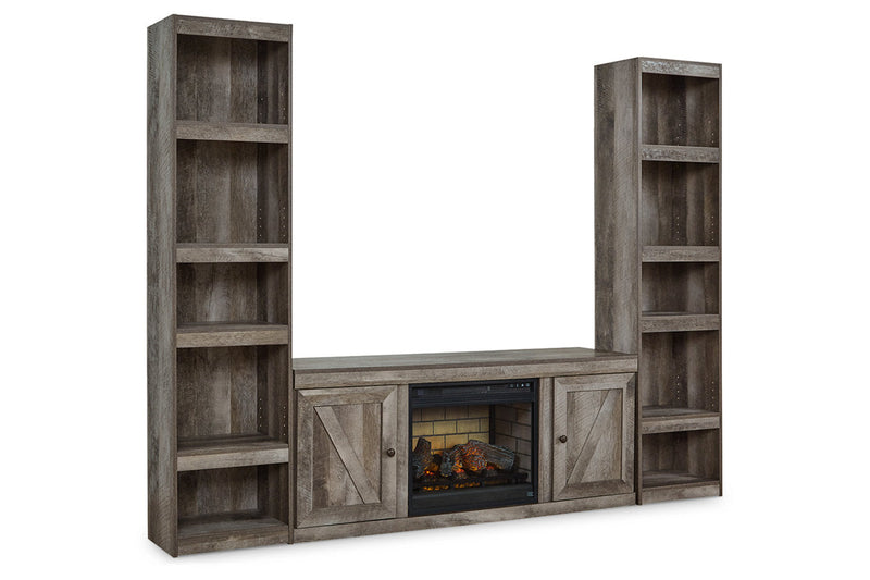 Wynnlow Gray 3-Piece Entertainment Center with Electric Fireplace -  Ashley - Lara Furniture